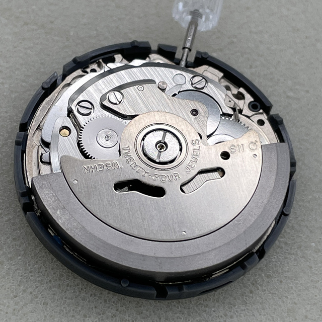 Japonia NH36A mechanizm mechaniczny z 24 klejnotami, czarna korona, oryginalny Seiko automatyczny mechanizm z datownikiem - akcesoria do zegarków - Wianko - 5