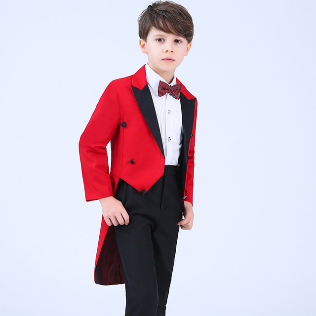 Garnitur formalny Tuxedo fortepian dla chłopców - komplet na urodziny i ślub, 5 sztuk: kurtka, koszula, spodnie, krawat - Wianko - 14