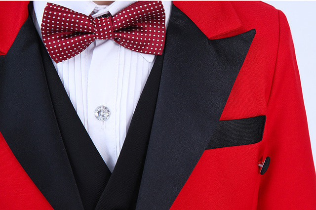 Garnitur formalny Tuxedo fortepian dla chłopców - komplet na urodziny i ślub, 5 sztuk: kurtka, koszula, spodnie, krawat - Wianko - 18