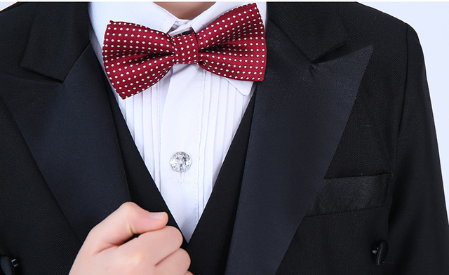Garnitur formalny Tuxedo fortepian dla chłopców - komplet na urodziny i ślub, 5 sztuk: kurtka, koszula, spodnie, krawat - Wianko - 20