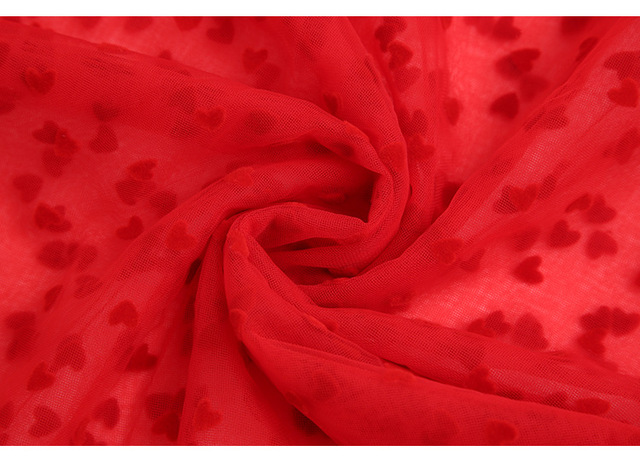 Tkanina o wysokiej jakości - 0.5 stoczni czerwone zielone serce, Flocked Mesh Tulle gipiury koronki - dekoracje ślubne i szycia suknia ślubna - Wianko - 11