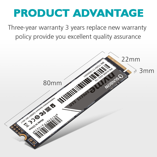 Twardy dysk SSD M.2 PCIe TCSunBow 2280 - 128GB/256GB/512GB/1TB, 3-letnia gwarancja - Wianko - 2