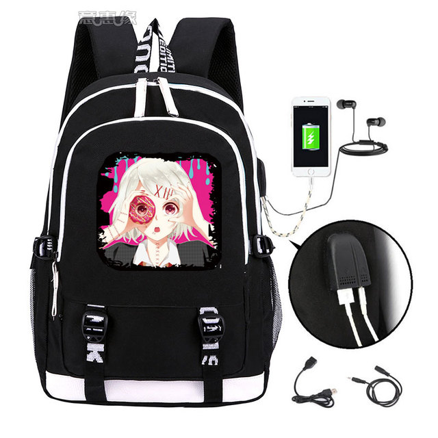 Plecak Tokyo Ghoul Kaneki Ken 2019 dla laptopa z USB torbą – szkoła, młodzież, fajny style - Wianko - 7
