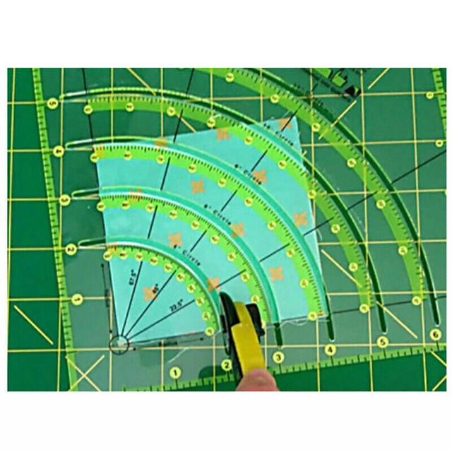 Linijka do cięcia kółek - narzędzie wielofunkcyjne do patchworka i DIY z podwójnymi kolorowymi liniami - Wianko - 7