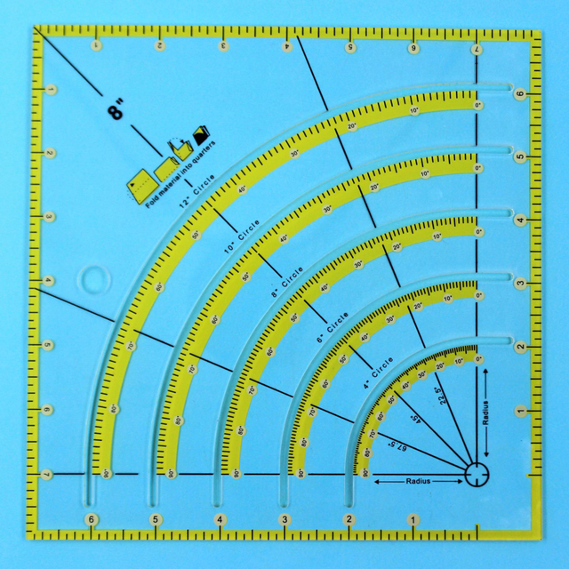 Linijka do cięcia kółek - narzędzie wielofunkcyjne do patchworka i DIY z podwójnymi kolorowymi liniami - Wianko - 4