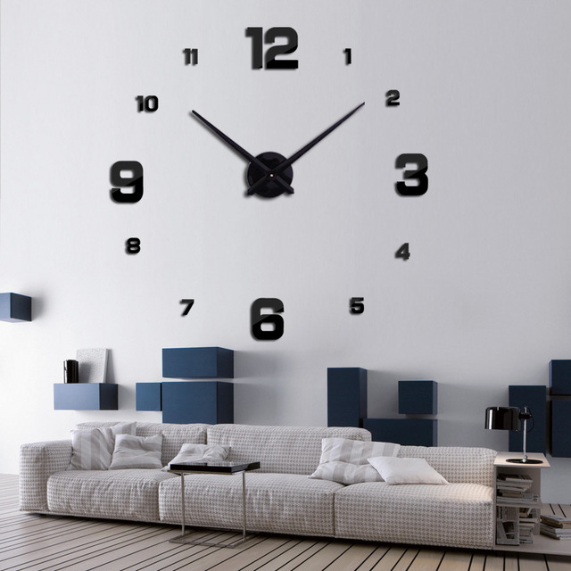 Duży zegar DIY bezramowy z nowoczesnym designem - zestaw Wall Art, idealny do dekoracji wnętrz w domu, biurze i szkole - Wianko - 2