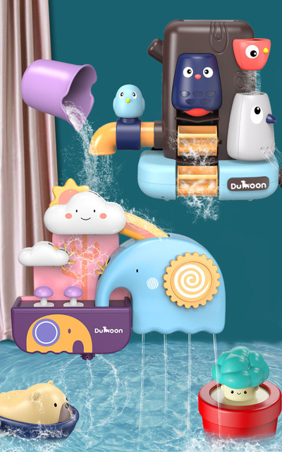 Zabawka kąpielowa rurociąg do prysznica słoń woda dla dzieci - Wianko - 1