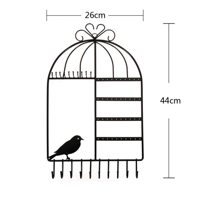 Stojak na biżuterię metalowy do przyczepienia do ściany - organizator na kolczyki, naszyjniki i kolczyki do uszu - Wianko - 10