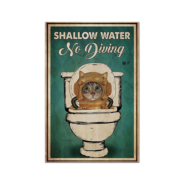 Plakat vintage z drukowanym obrazem mentalnego kota – zabawny i ozdobny obraz na płótnie - Wianko - 11