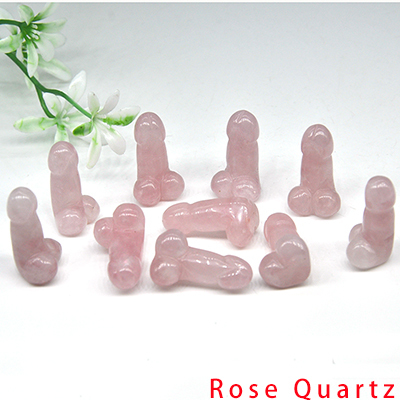 Mini kamienie naturalne - ametyst, Rose Quartz - rzeźbione figurki ciała w kształcie jąder. Sztuka i rzemiosło, kamień uzdrowienia - dekoracja domowa - Wianko - 14