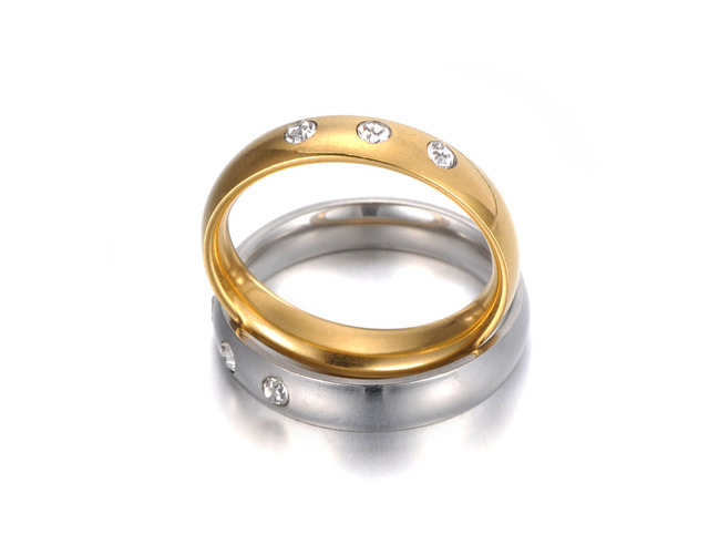 Pierścionki ZooMango Trendy - złoty kolor, 3 sztuki, kryształowe, dla kobiet i dziewczyn, stal nierdzewna, biżuteria ślubna, zaręczynowa - ZR19031 - Wianko - 5