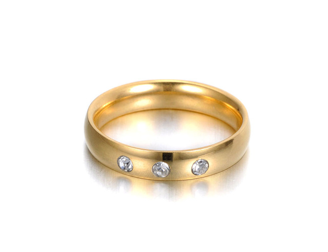 Pierścionki ZooMango Trendy - złoty kolor, 3 sztuki, kryształowe, dla kobiet i dziewczyn, stal nierdzewna, biżuteria ślubna, zaręczynowa - ZR19031 - Wianko - 3