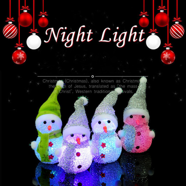 Nowa ozdoba choinkowa Snowman LED - kolorowa lampa nocna z latarnią - Wianko - 1