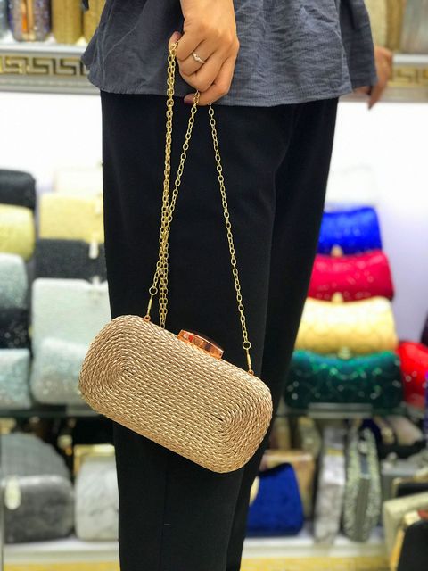Luksusowa damska torebka wieczorowa projektanta, ręcznie robiona na drutach, mały model, stylowa i designerska - Wianko - 27