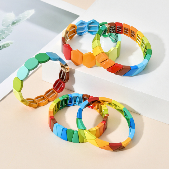 Bransoletki letnie 2021 Rainbow Pulseiras Mujer - koraliki z literami, prezenty dla dziewczyny - Wianko - 5