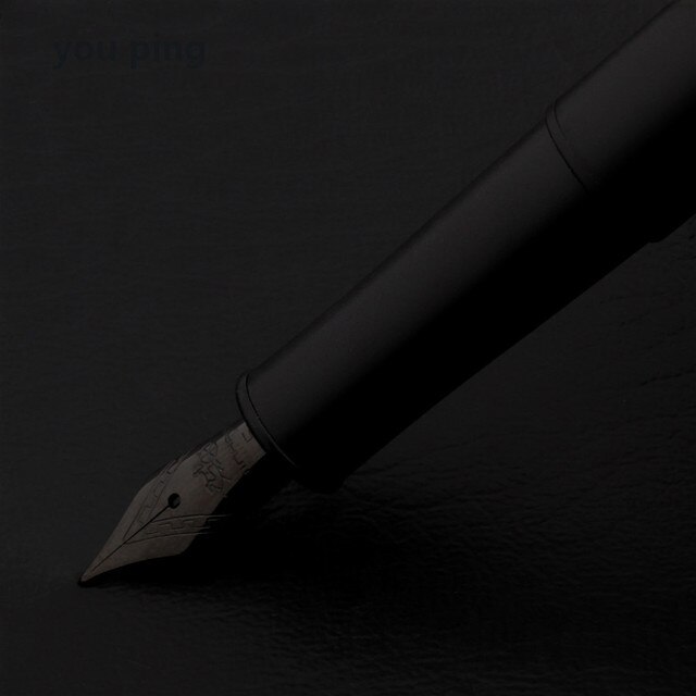 Pióro wieczne Jinhao 75 metalowe czarne - luksusowa jakość, idealne do pisania w finansach, biurach, szkolnych notatkach - Wianko - 2