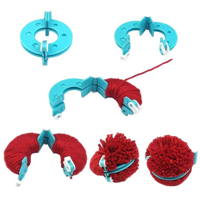 Zestaw 8 urządzeń do pomponów różnych rozmiarów Knitting - narzędzie DIY do robienia pluszowych piłek dla miłośników dziergania i rękodzieła - Wianko - 6