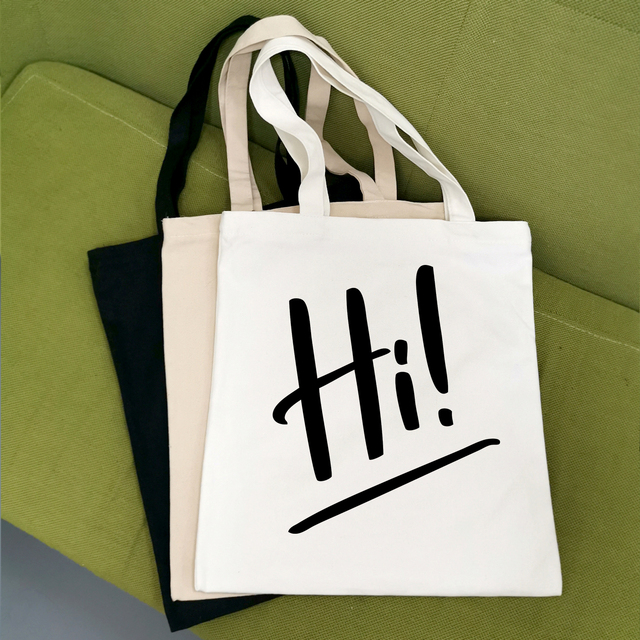 Torba bawełniana damska z nadrukiem liter na płótnie, z indywidualnym logo, ramienia, idealna na zakupy - Wianko - 11