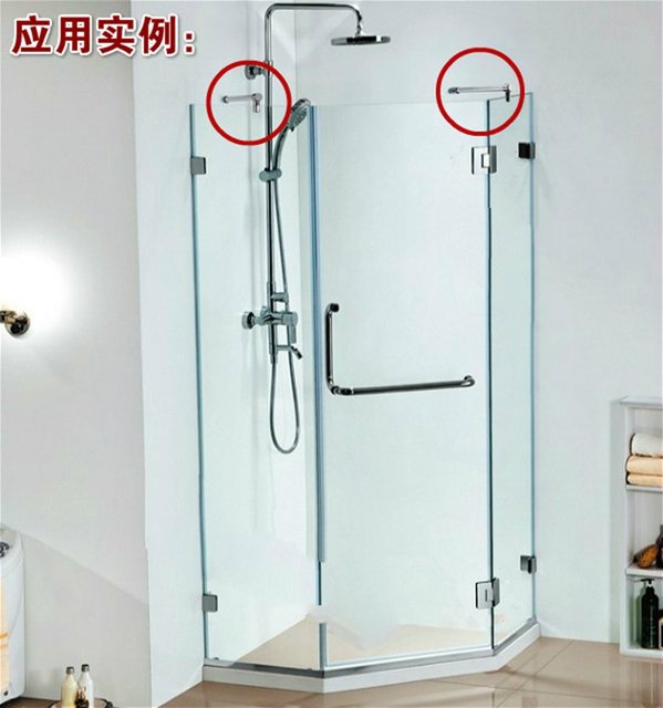 Zawiasy drzwiowe - Naprawiony pręt/klip ze stali nierdzewnej do szklanych drzwi prysznicowych - Wsparcie szkła do łazienki, długość 30/40/50/60/70cm - DG1451 - Wianko - 1
