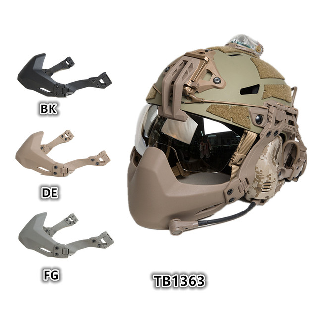 Oto propozycja dopracowanego tytułu dla produktu:Składana półmaska ochronna Tactical Mash do kasku Airsoft DE/BK/FG - Wianko - 13