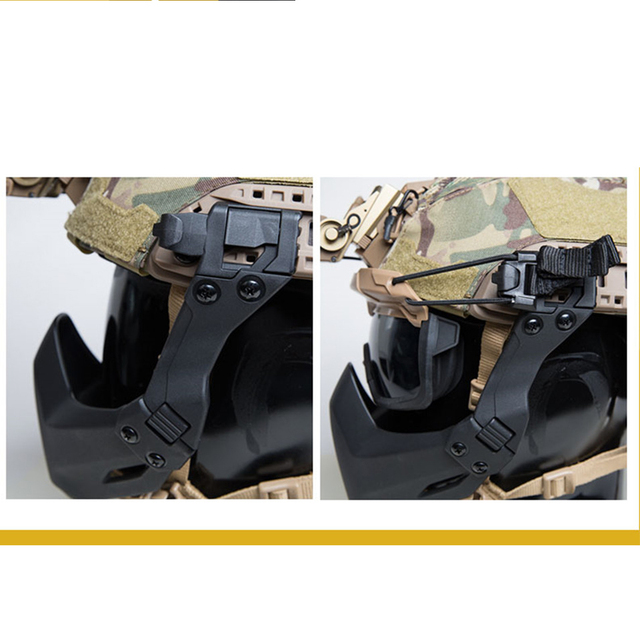 Oto propozycja dopracowanego tytułu dla produktu:Składana półmaska ochronna Tactical Mash do kasku Airsoft DE/BK/FG - Wianko - 26