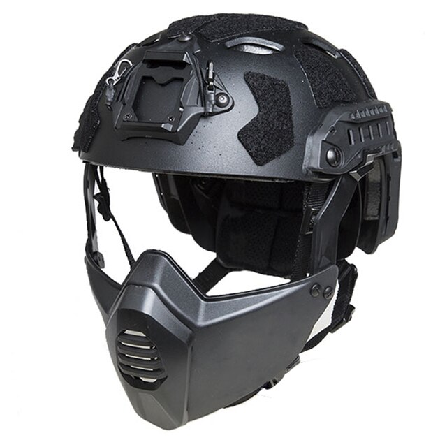 Oto propozycja dopracowanego tytułu dla produktu:Składana półmaska ochronna Tactical Mash do kasku Airsoft DE/BK/FG - Wianko - 8