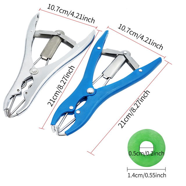 Zestaw weterynaryjny do usuwania ogona i kastracji świń i owiec - szczypce i urządzenie z pierścieniem gumowym 100 szt - Wianko - 3