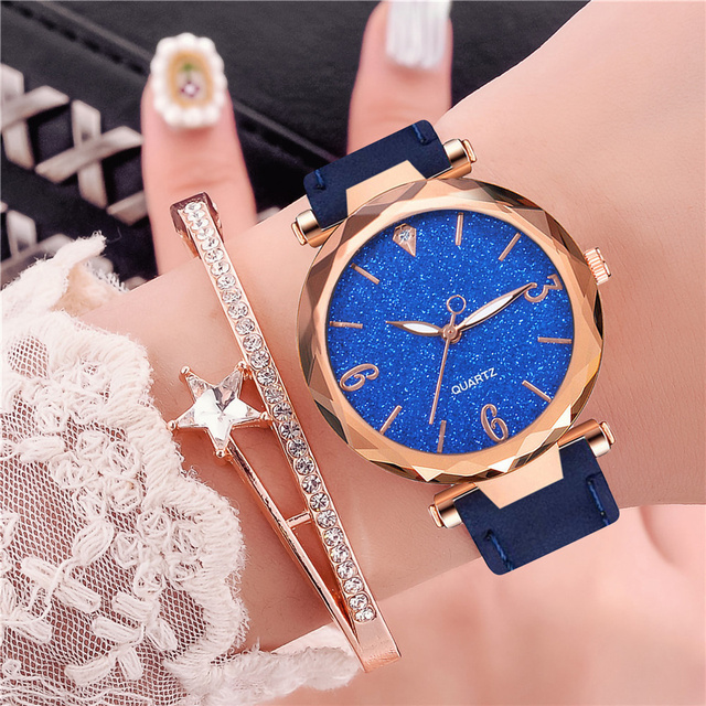 Damskie zegarki Starry Sky Casual luksusowe, skórzane, kwarcowe, Relógio Feminino Dropshipping - Wianko - 11
