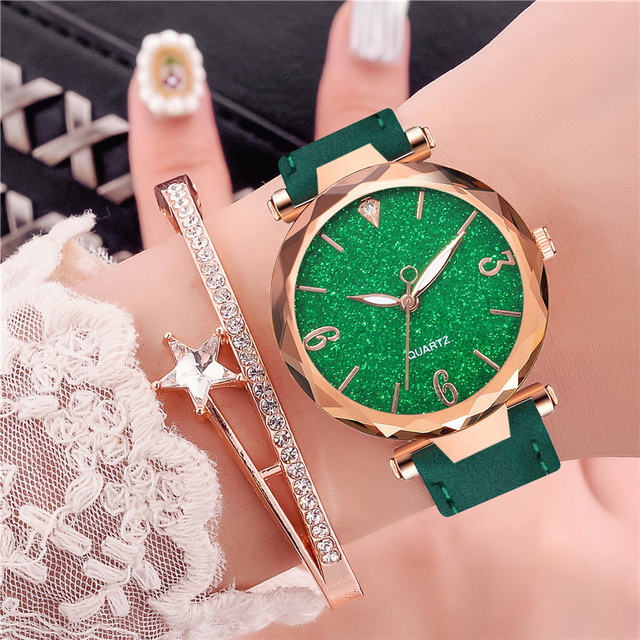 Damskie zegarki Starry Sky Casual luksusowe, skórzane, kwarcowe, Relógio Feminino Dropshipping - Wianko - 10