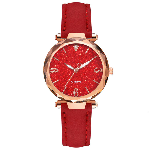Damskie zegarki Starry Sky Casual luksusowe, skórzane, kwarcowe, Relógio Feminino Dropshipping - Wianko - 15