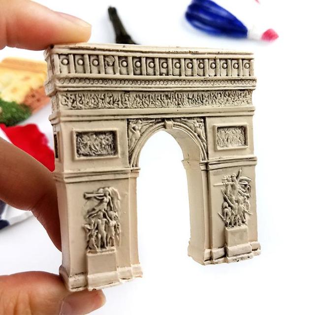 Magnesy na lodówkę Francuskie pamiątki turystyczne 3D - Paryż, łuk triumfalny, żywiczne naklejki - Wianko - 2