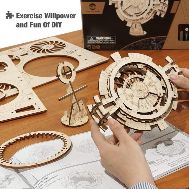 Robotime Wieczny Kalendarz DIY 3D z Drewna - Puzzle Montaż Gry Zabawki Prezent LK201 - Wianko - 12