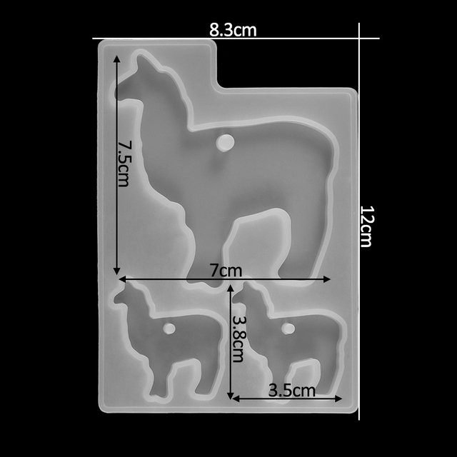 Forma żywiczna Alpaca w kształcie słonia - 3szt. UV silikonowe breloczki dla majsterkowicza i wyrobu biżuterii - Wianko - 32