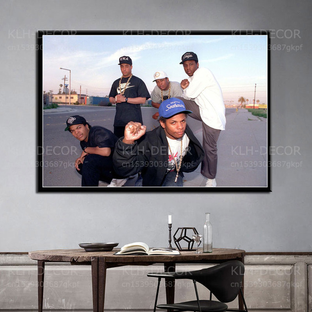 Plakat N.W.A NWA - Hip Hop, Rap, gwiazdy kostki lodu Dr. Dre i Eazy-E - obraz ścienny na płótnie Home Decor - Wianko - 4