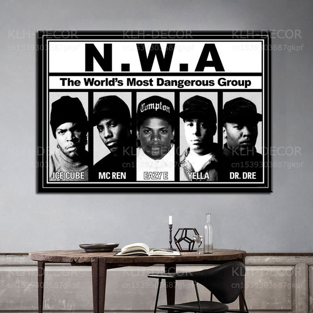 Plakat N.W.A NWA - Hip Hop, Rap, gwiazdy kostki lodu Dr. Dre i Eazy-E - obraz ścienny na płótnie Home Decor - Wianko - 9
