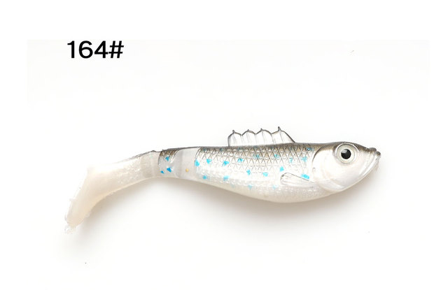 Miękka przynęta W.P.E 5 szt. 100mm na ryby, 3D-eyes, body t-tail, Swimbaits Wobblers Fishing Tackle Baits - Wianko - 7