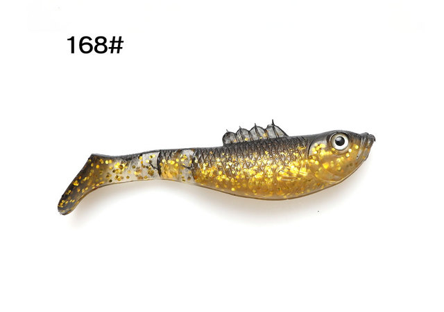 Miękka przynęta W.P.E 5 szt. 100mm na ryby, 3D-eyes, body t-tail, Swimbaits Wobblers Fishing Tackle Baits - Wianko - 8