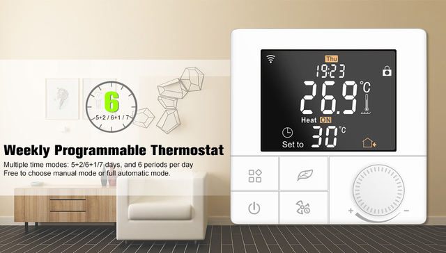 Beok Tuya inteligentny termostat gazowy z WiFi i Bluetooth - regulacja temperatury w stopniach Celsiusza/Fahrenheita, z obsługą Alexa i Google Home - Wianko - 6
