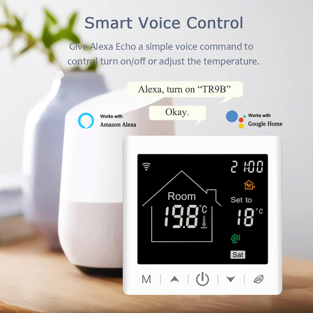 Beok Tuya inteligentny termostat gazowy z WiFi i Bluetooth - regulacja temperatury w stopniach Celsiusza/Fahrenheita, z obsługą Alexa i Google Home - Wianko - 8