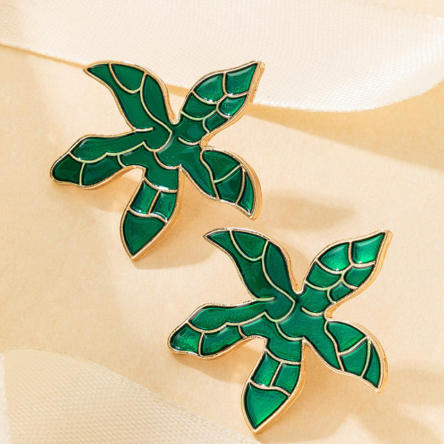 Kolczyki vintage z drzewa w kształcie pustych geometrycznych liści z perłami dla eleganckich kobiet - Wianko - 6