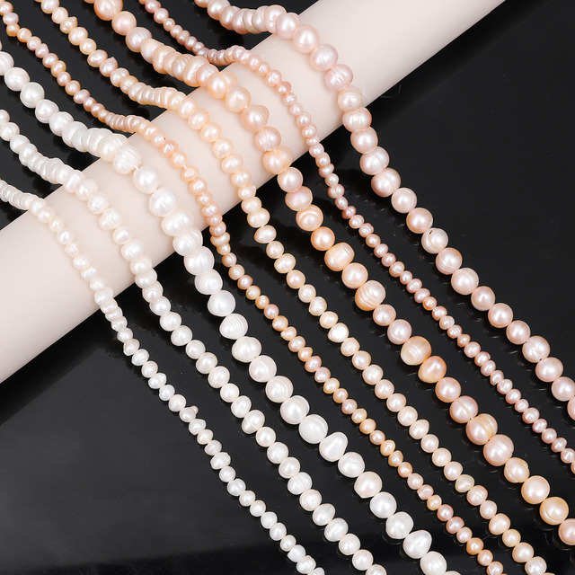 Perły słodkowodne koraliki 35cm, nieregularny kształt ryżu, do wyrobu biżuterii DIY, dla kobiet - Wianko - 1
