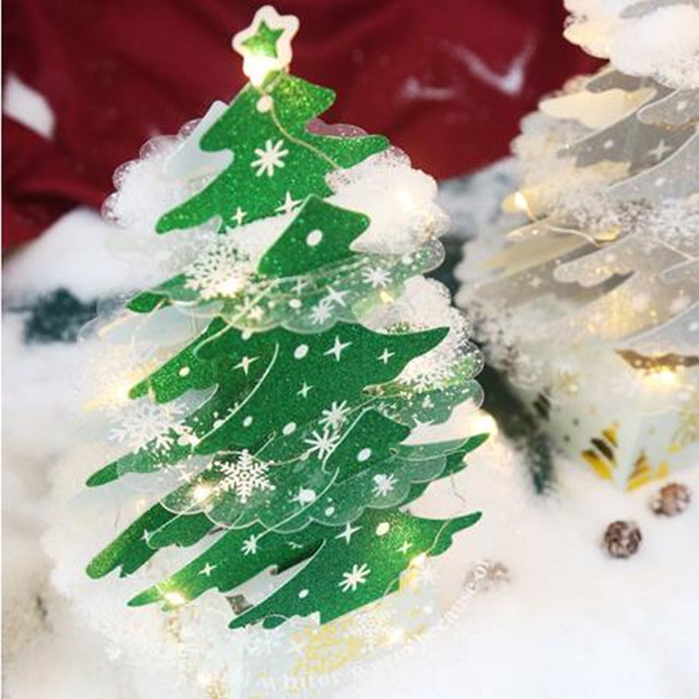 Drzewo świąteczne DIY 3D LED - ozdoba na biurko, igły sosnowe, dekoracje domu, prezenty na Boże Narodzenie i Nowy Rok 2022 - Wianko - 4