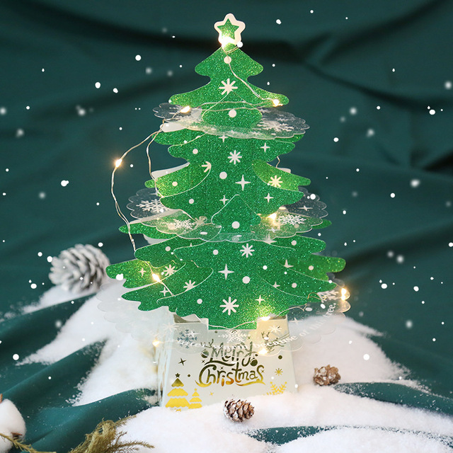 Drzewo świąteczne DIY 3D LED - ozdoba na biurko, igły sosnowe, dekoracje domu, prezenty na Boże Narodzenie i Nowy Rok 2022 - Wianko - 3