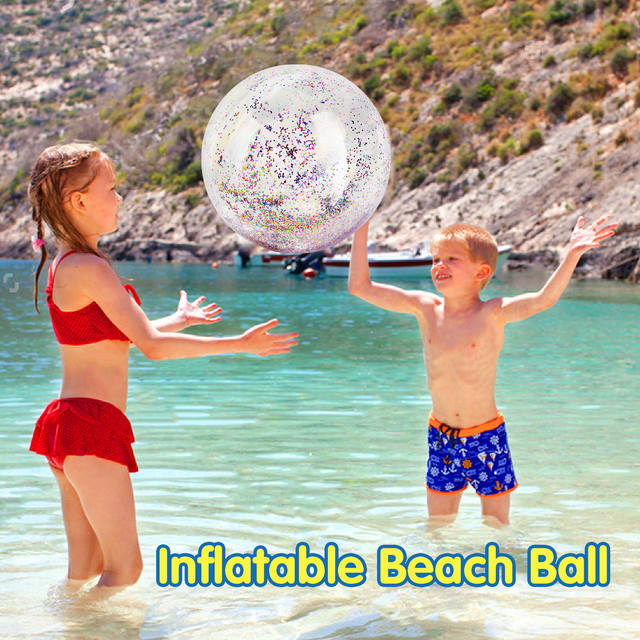 Brokatowa piłka plażowa nadmuchiwana 3-sztuki basen z pływającymi piłeczkami i konfetti - idealna na letnie zabawy w wodzie przy basenie - Wianko - 2