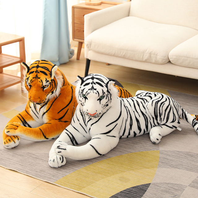 Gigantyczne pluszowe tygrysy symulujące dzikie zwierzęta - biały i brązowy Jaguar Doll dla dzieci na urodziny - Wianko - 7