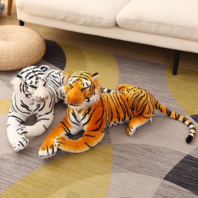 Gigantyczne pluszowe tygrysy symulujące dzikie zwierzęta - biały i brązowy Jaguar Doll dla dzieci na urodziny - Wianko - 8