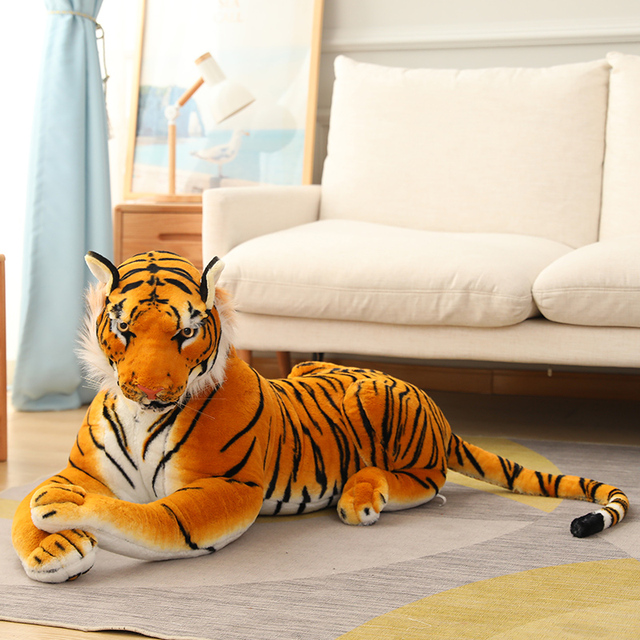 Gigantyczne pluszowe tygrysy symulujące dzikie zwierzęta - biały i brązowy Jaguar Doll dla dzieci na urodziny - Wianko - 6
