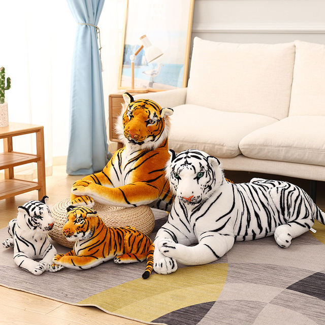 Gigantyczne pluszowe tygrysy symulujące dzikie zwierzęta - biały i brązowy Jaguar Doll dla dzieci na urodziny - Wianko - 3
