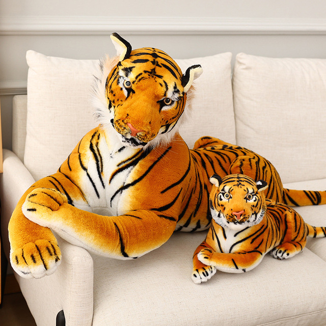 Gigantyczne pluszowe tygrysy symulujące dzikie zwierzęta - biały i brązowy Jaguar Doll dla dzieci na urodziny - Wianko - 4