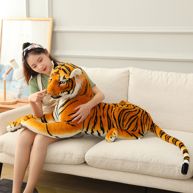 Gigantyczne pluszowe tygrysy symulujące dzikie zwierzęta - biały i brązowy Jaguar Doll dla dzieci na urodziny - Wianko - 17
